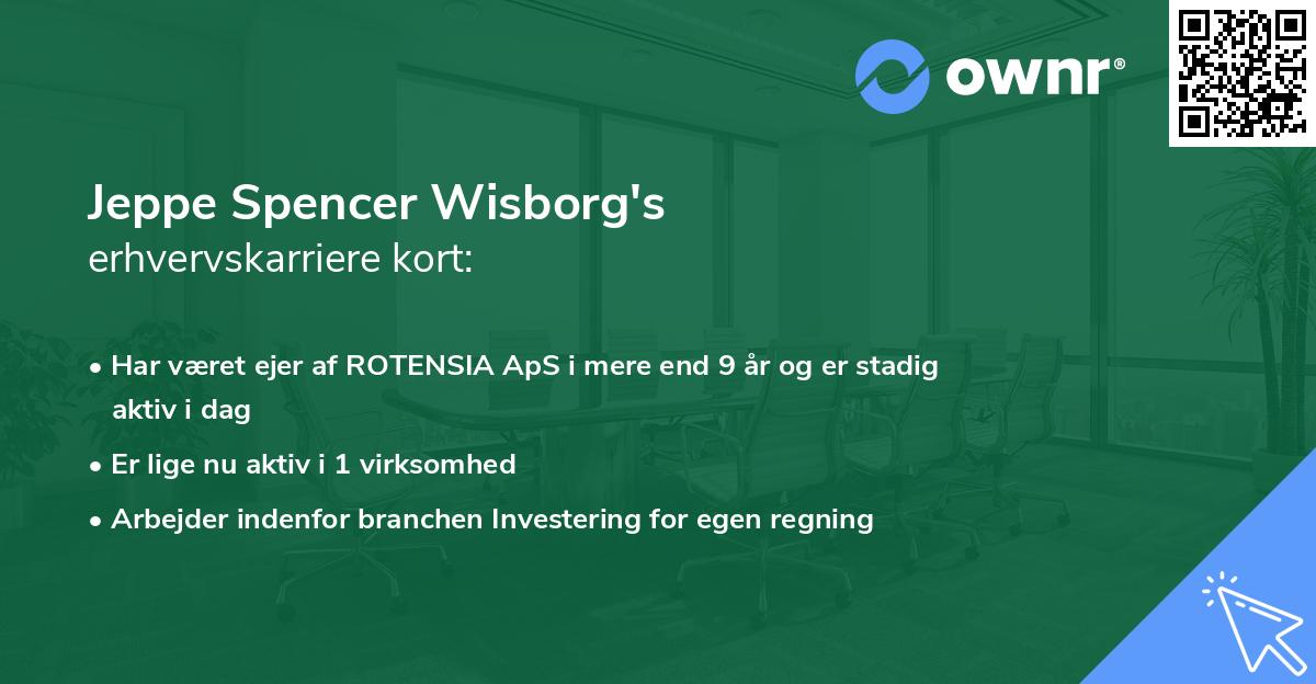 Jeppe Spencer Wisborg's erhvervskarriere kort