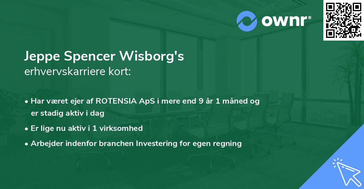 Jeppe Spencer Wisborg's erhvervskarriere kort