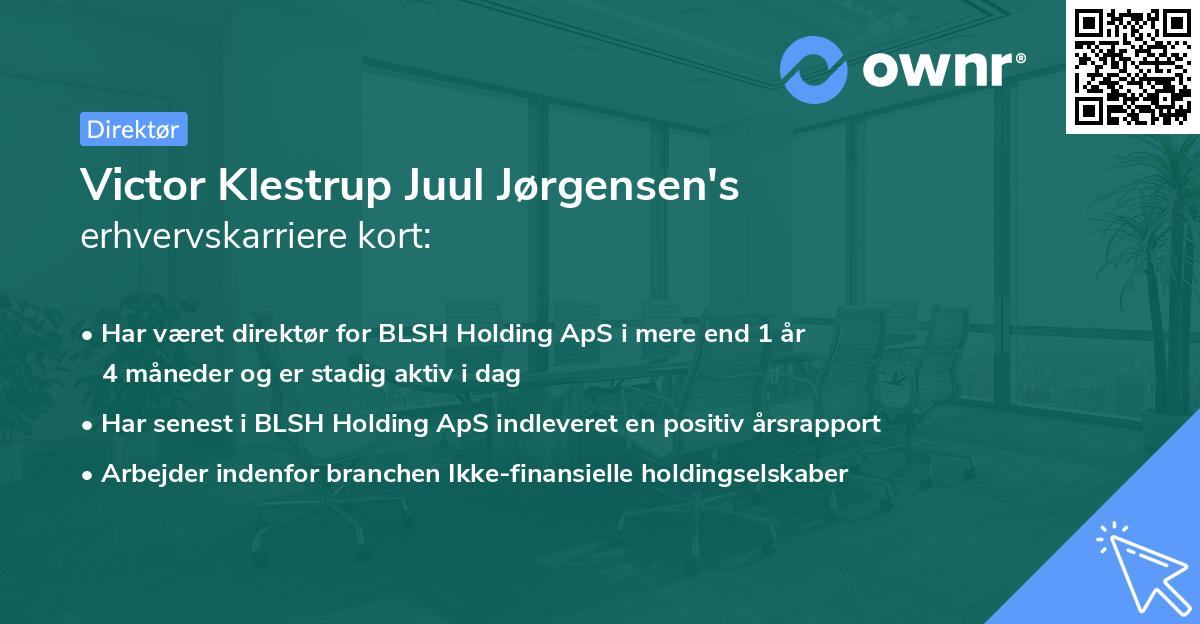 Victor Klestrup Juul Jørgensen's erhvervskarriere kort
