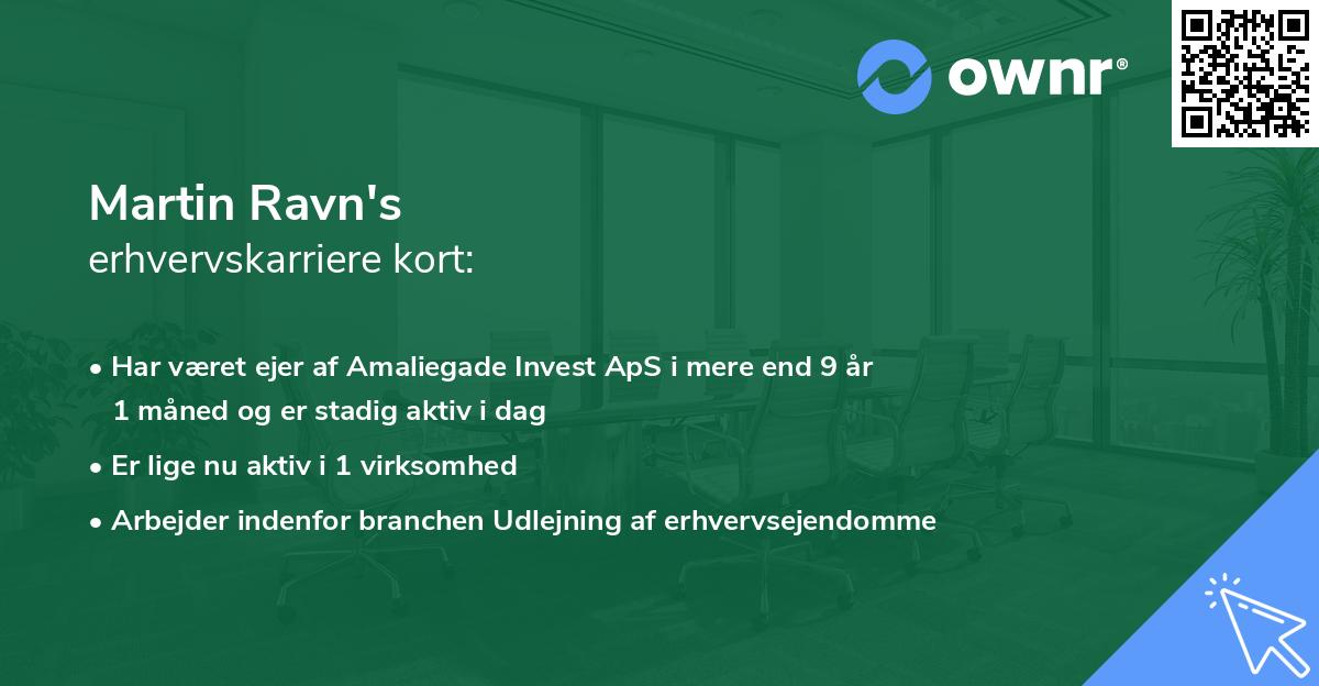 Martin Ravn's erhvervskarriere kort