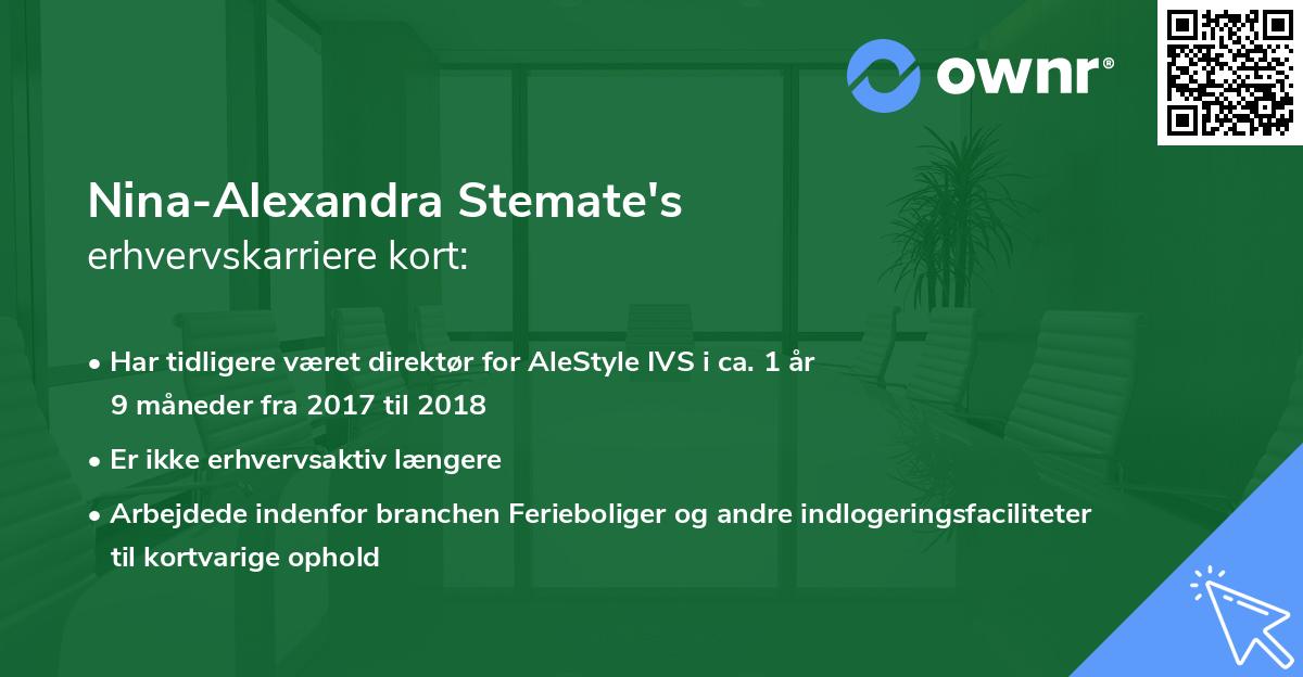 Nina-Alexandra Stemate's erhvervskarriere kort