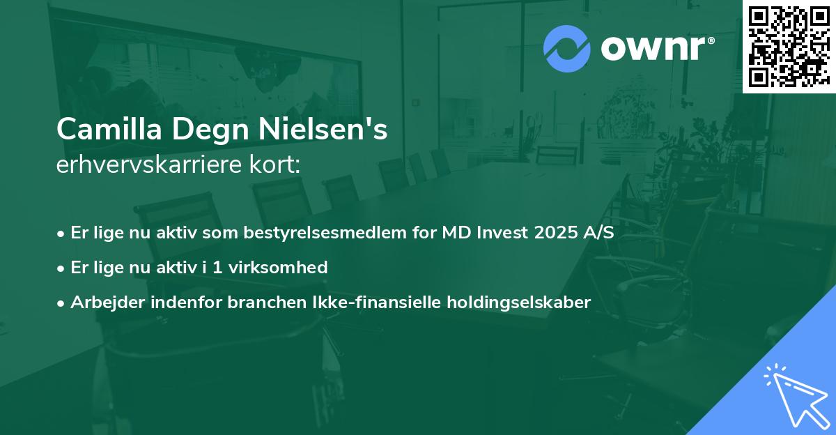 Camilla Degn Nielsen's erhvervskarriere kort