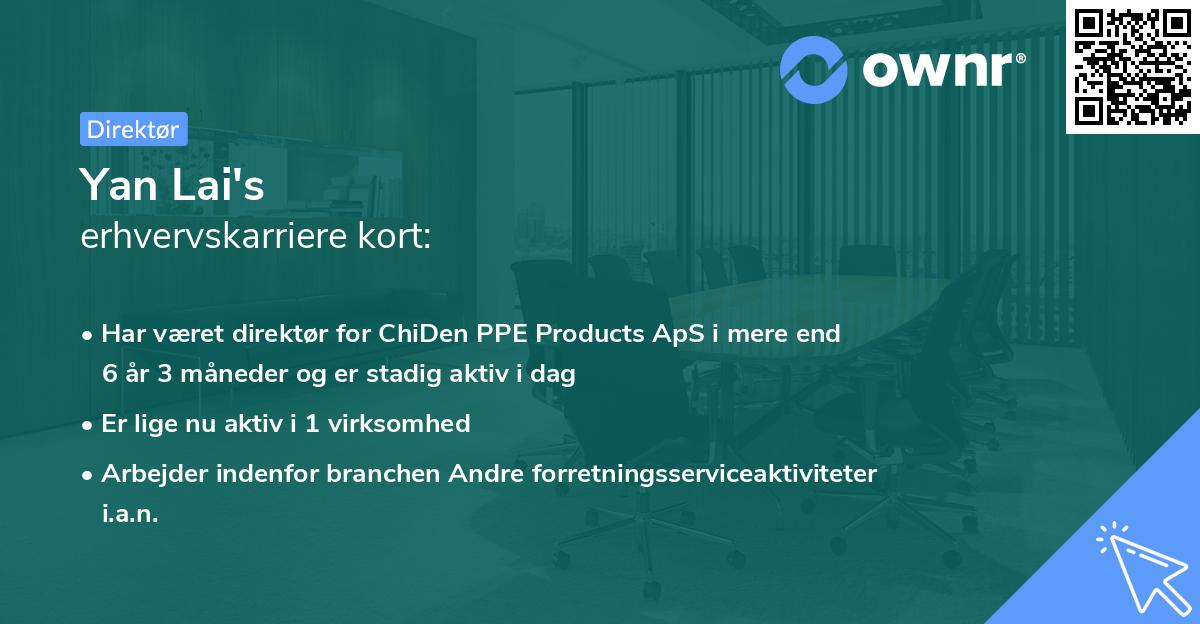 Yan Lai's erhvervskarriere kort