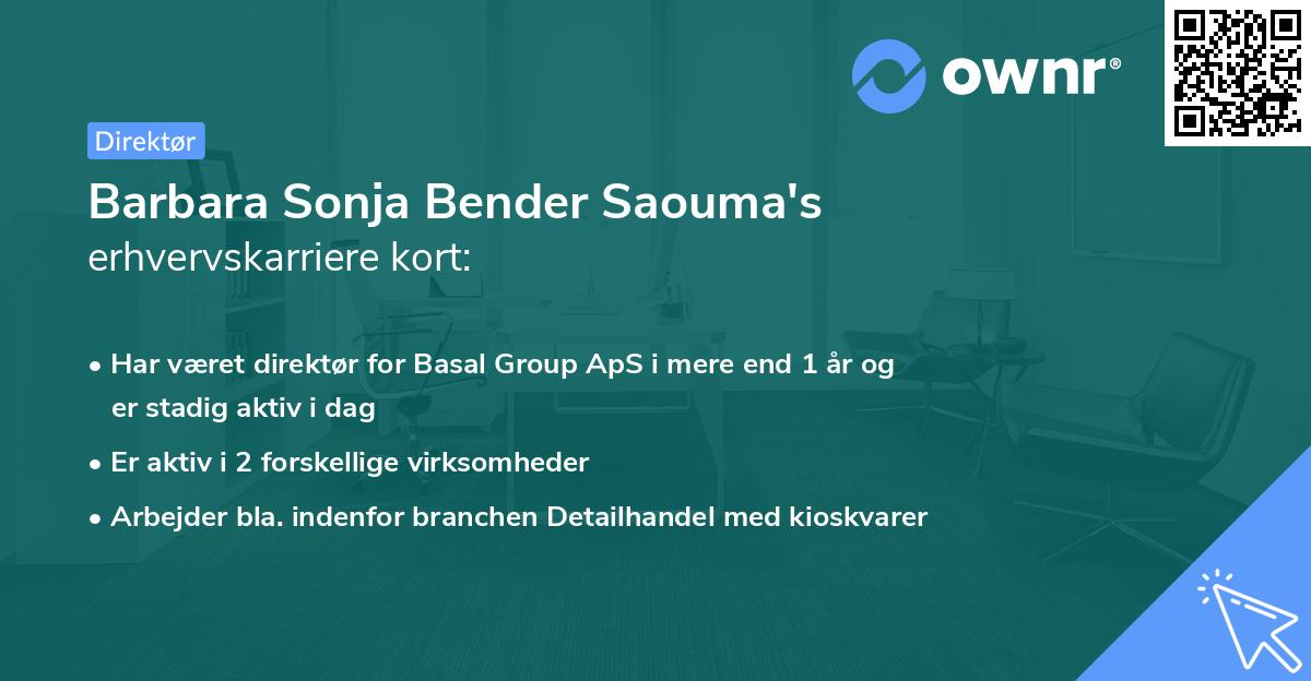 Barbara Sonja Bender Saouma's erhvervskarriere kort