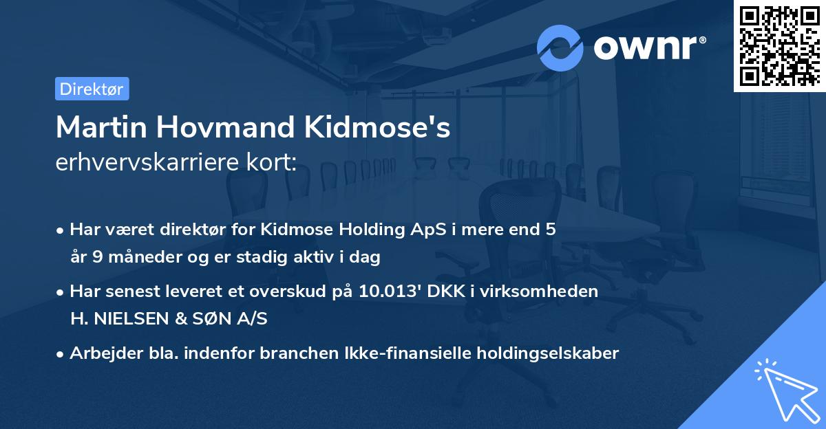 Martin Hovmand Kidmose's erhvervskarriere kort