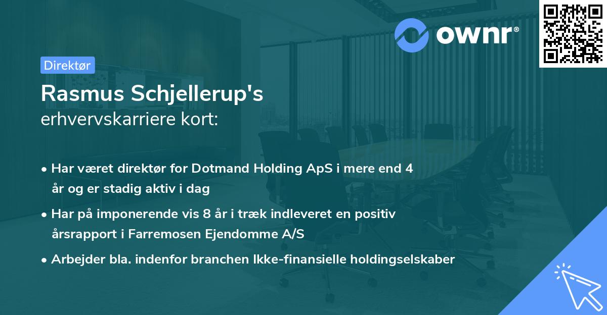 Rasmus Schjellerup's erhvervskarriere kort