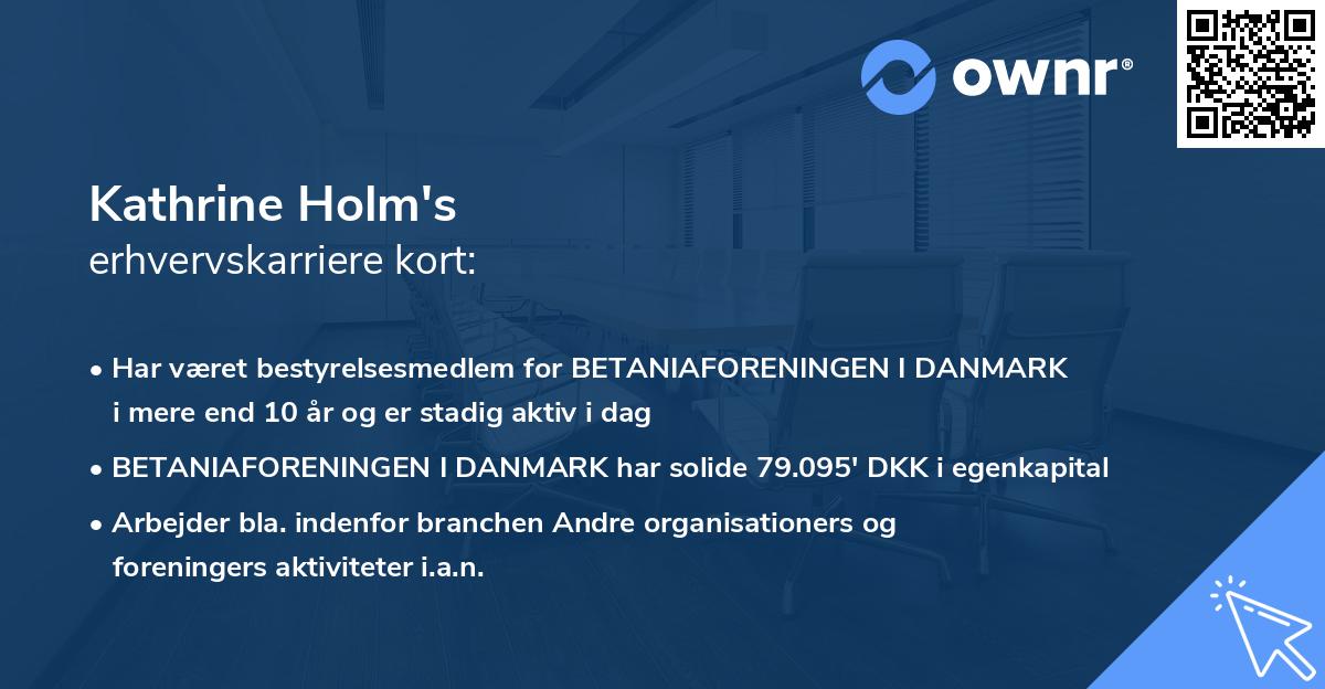 Kathrine Holm's erhvervskarriere kort