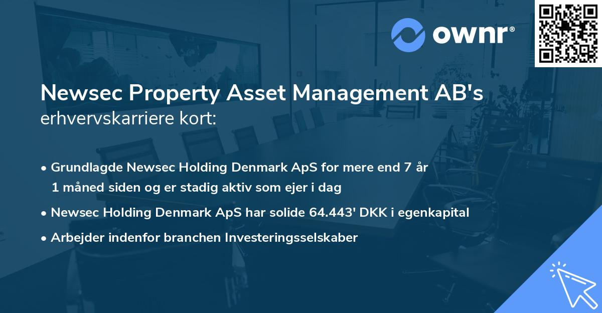 Newsec Property Asset Management AB's erhvervskarriere kort