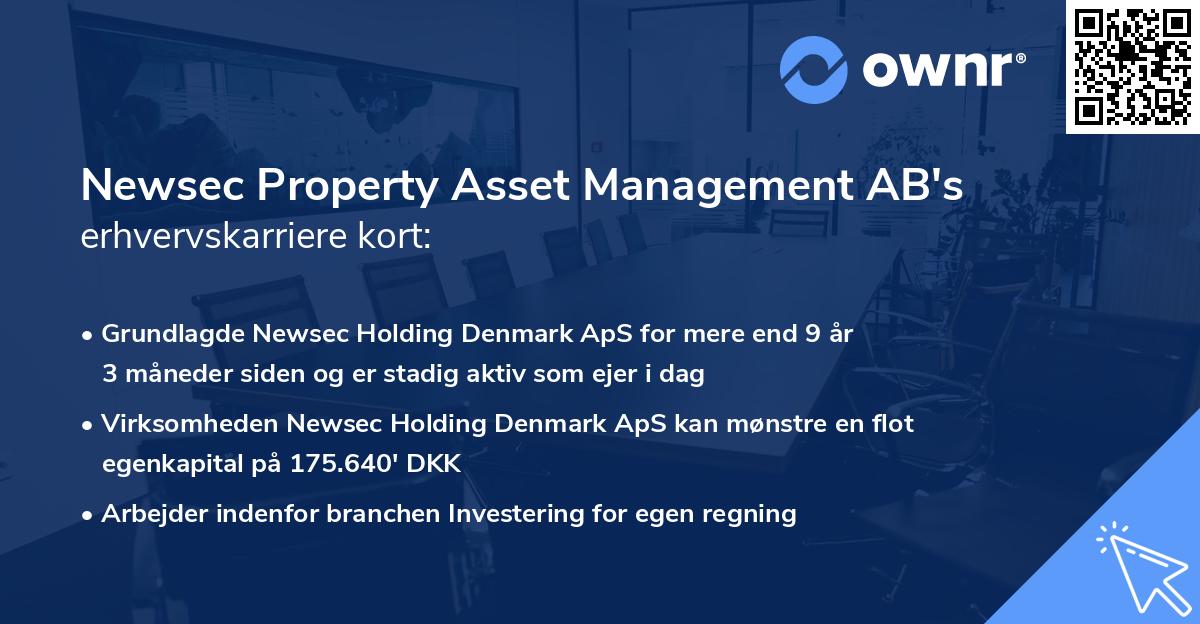 Newsec Property Asset Management AB's erhvervskarriere kort