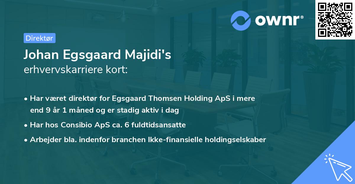 Johan Egsgaard Majidi's erhvervskarriere kort