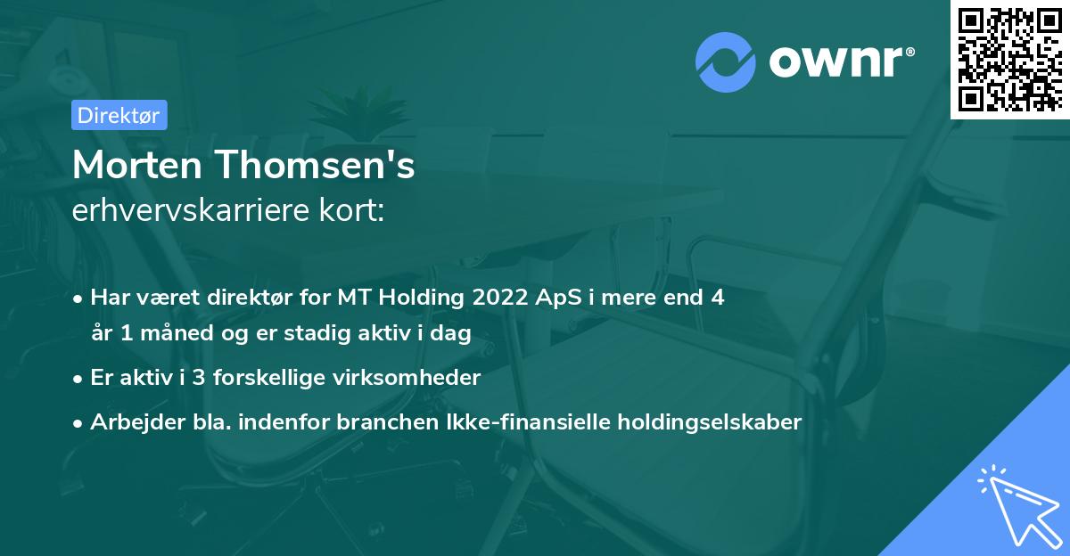 Morten Thomsen's erhvervskarriere kort