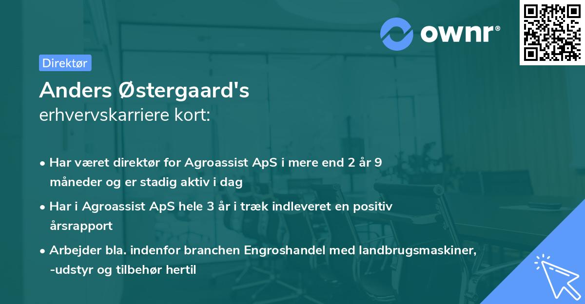 Anders Østergaard's erhvervskarriere kort