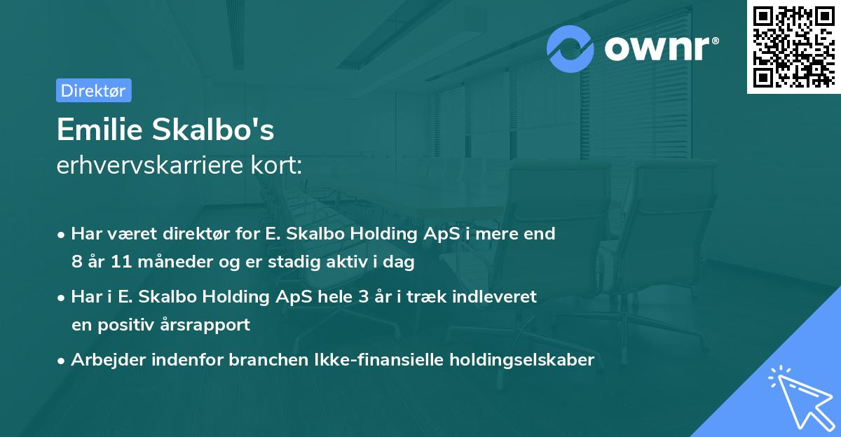 Emilie Skalbo's erhvervskarriere kort