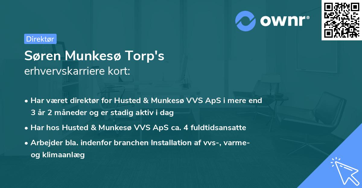 Søren Munkesø Torp's erhvervskarriere kort