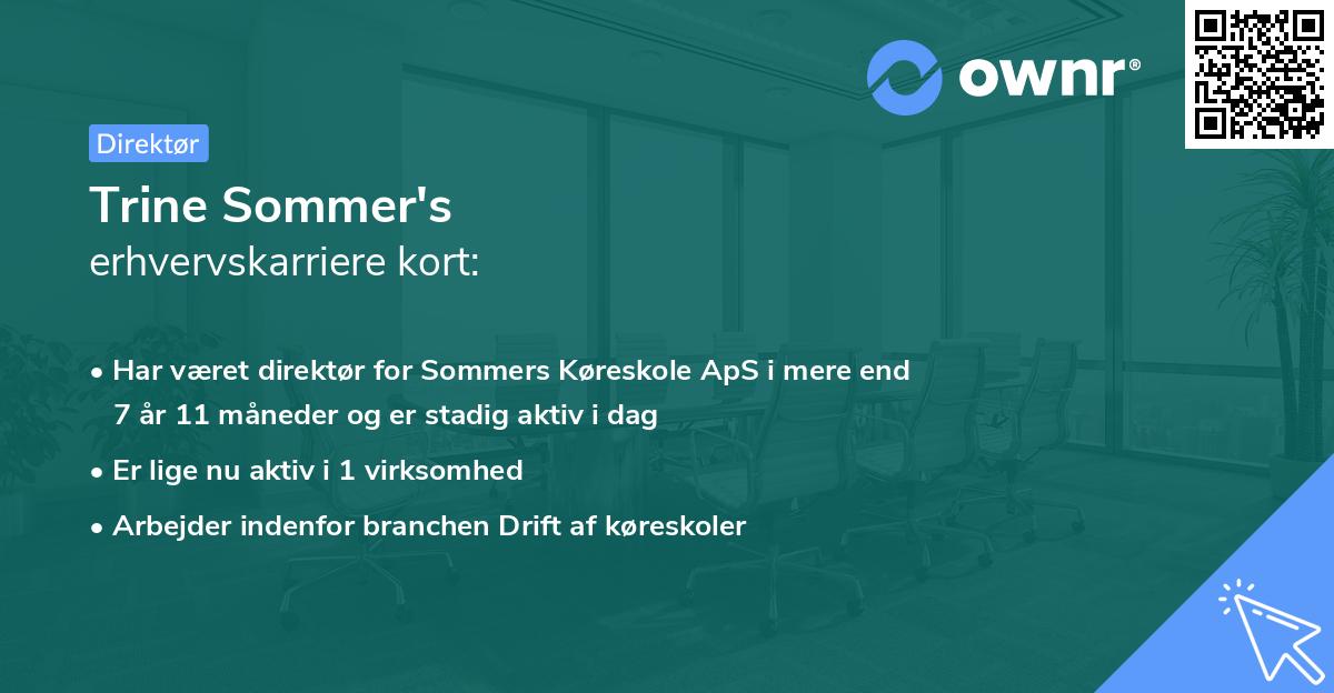 Trine Sommer's erhvervskarriere kort
