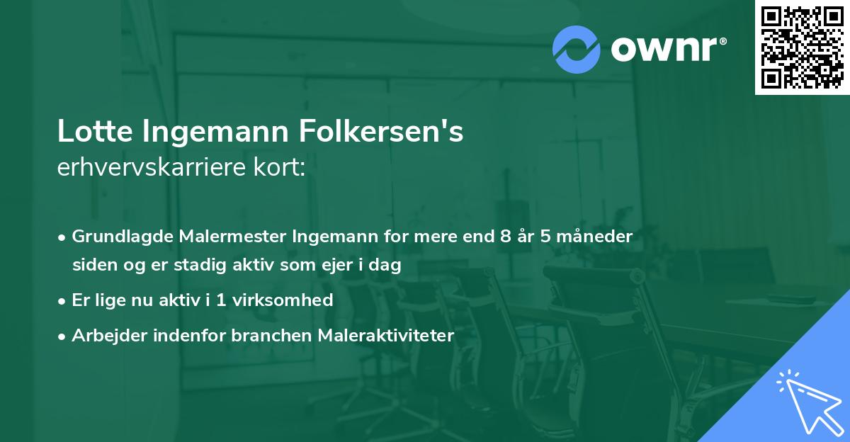 Lotte Ingemann Folkersen's erhvervskarriere kort