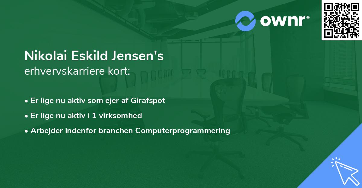 Nikolai Eskild Jensen's erhvervskarriere kort
