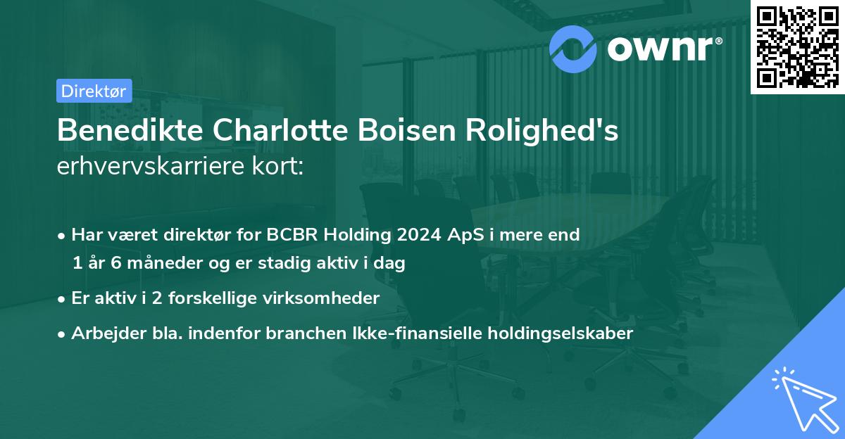 Benedikte Charlotte Boisen Rolighed's erhvervskarriere kort