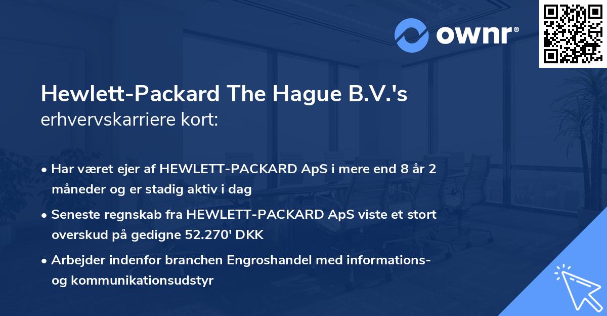 Hewlett-Packard The Hague B.V.'s erhvervskarriere kort