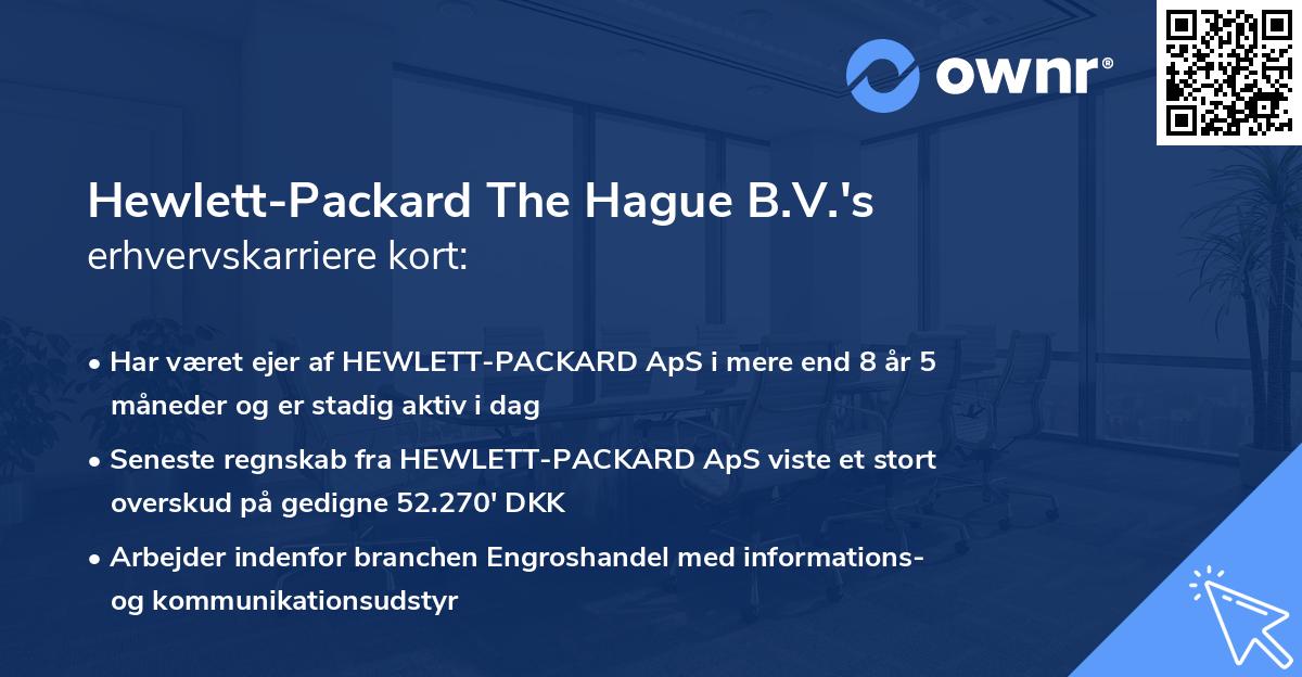 Hewlett-Packard The Hague B.V.'s erhvervskarriere kort
