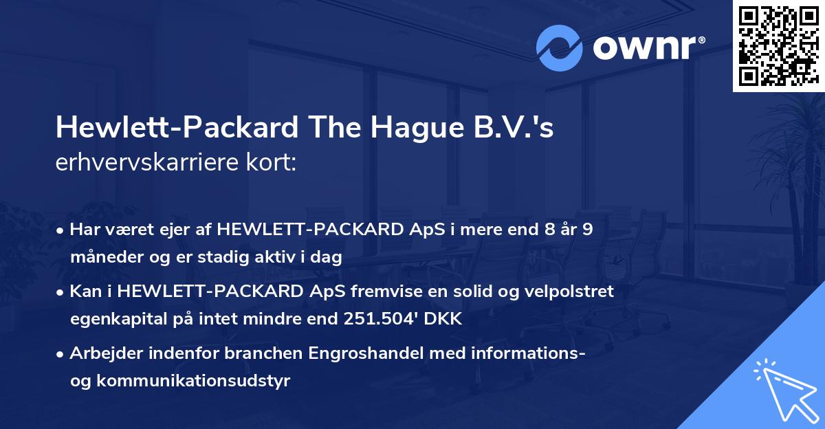 Hewlett-Packard The Hague B.V.'s erhvervskarriere kort