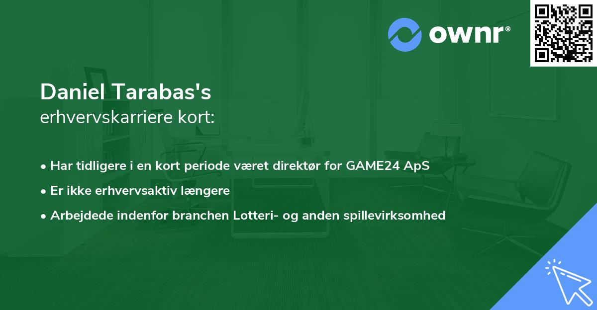 Daniel Tarabas's erhvervskarriere kort
