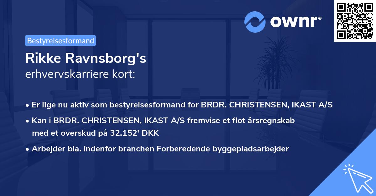 Rikke Ravnsborg's erhvervskarriere kort