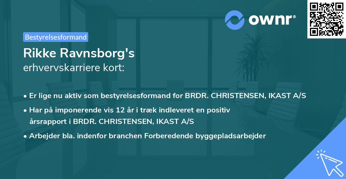 Rikke Ravnsborg's erhvervskarriere kort