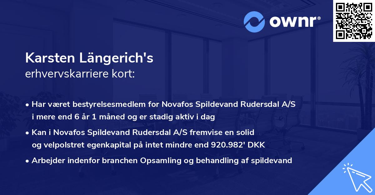 Karsten Längerich's erhvervskarriere kort