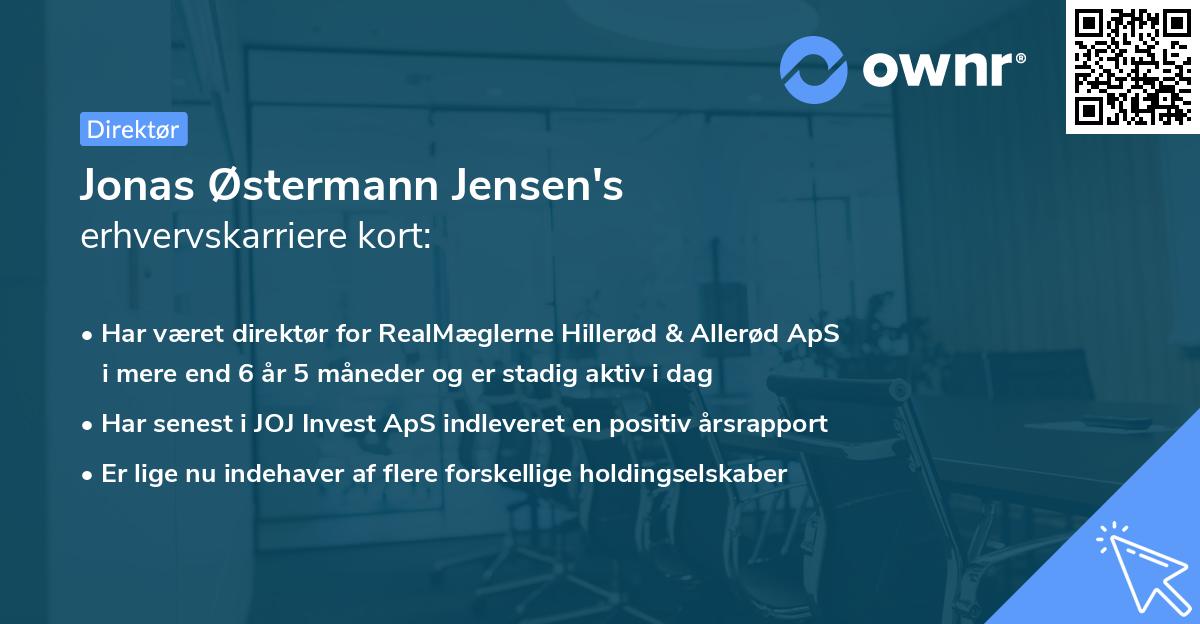Jonas Østermann Jensen's erhvervskarriere kort