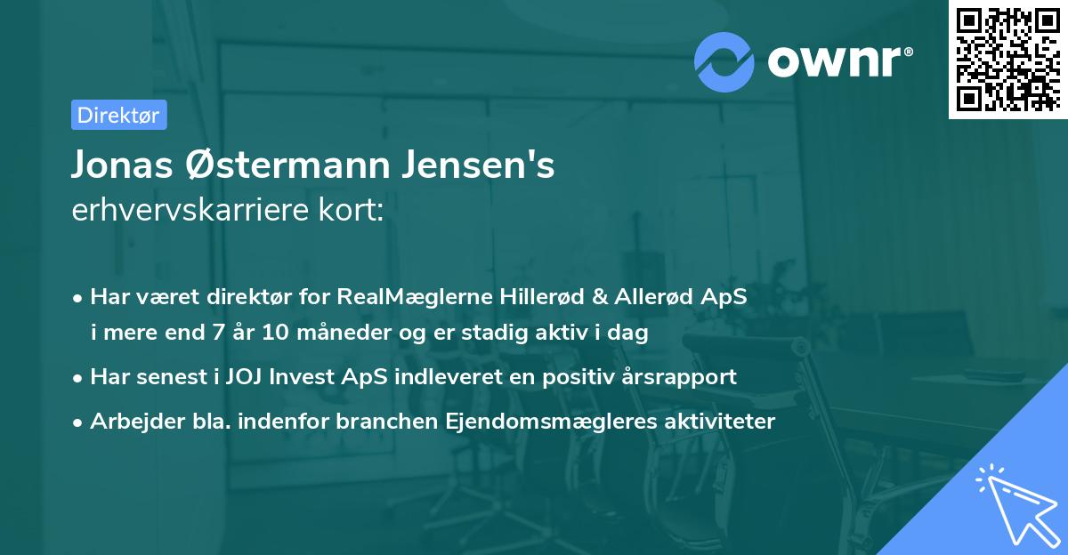 Jonas Østermann Jensen's erhvervskarriere kort
