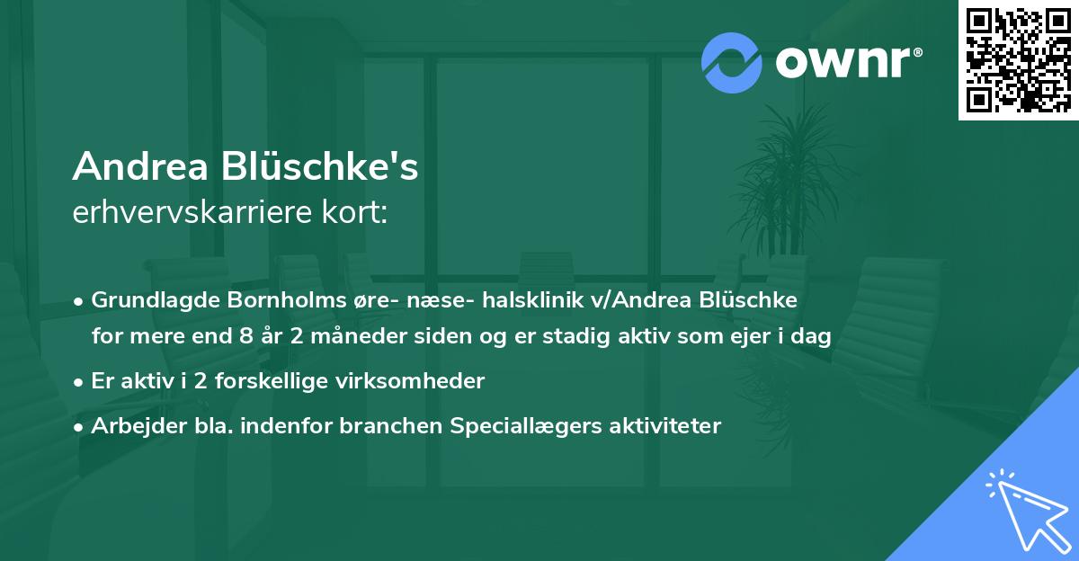 Andrea Blüschke's erhvervskarriere kort