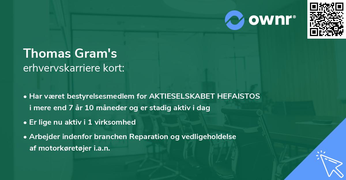 Thomas Gram's erhvervskarriere kort