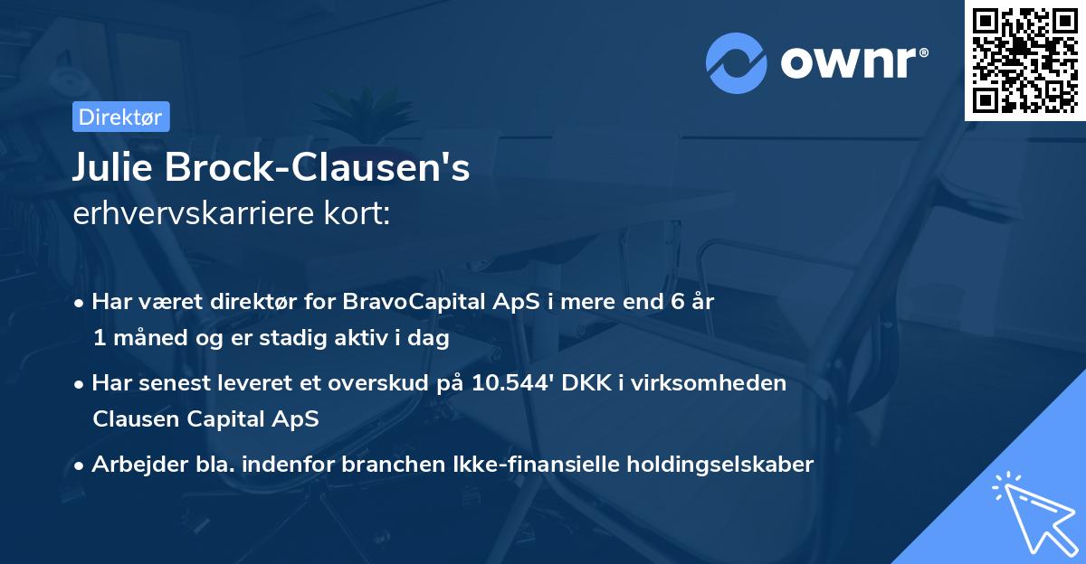 Julie Brock-Clausen's erhvervskarriere kort