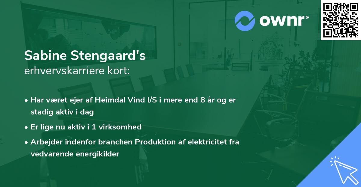 Sabine Stengaard's erhvervskarriere kort