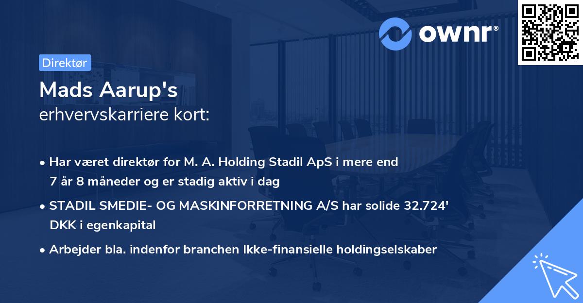 Mads Aarup's erhvervskarriere kort