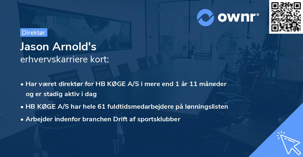 Jason Arnold's erhvervskarriere kort