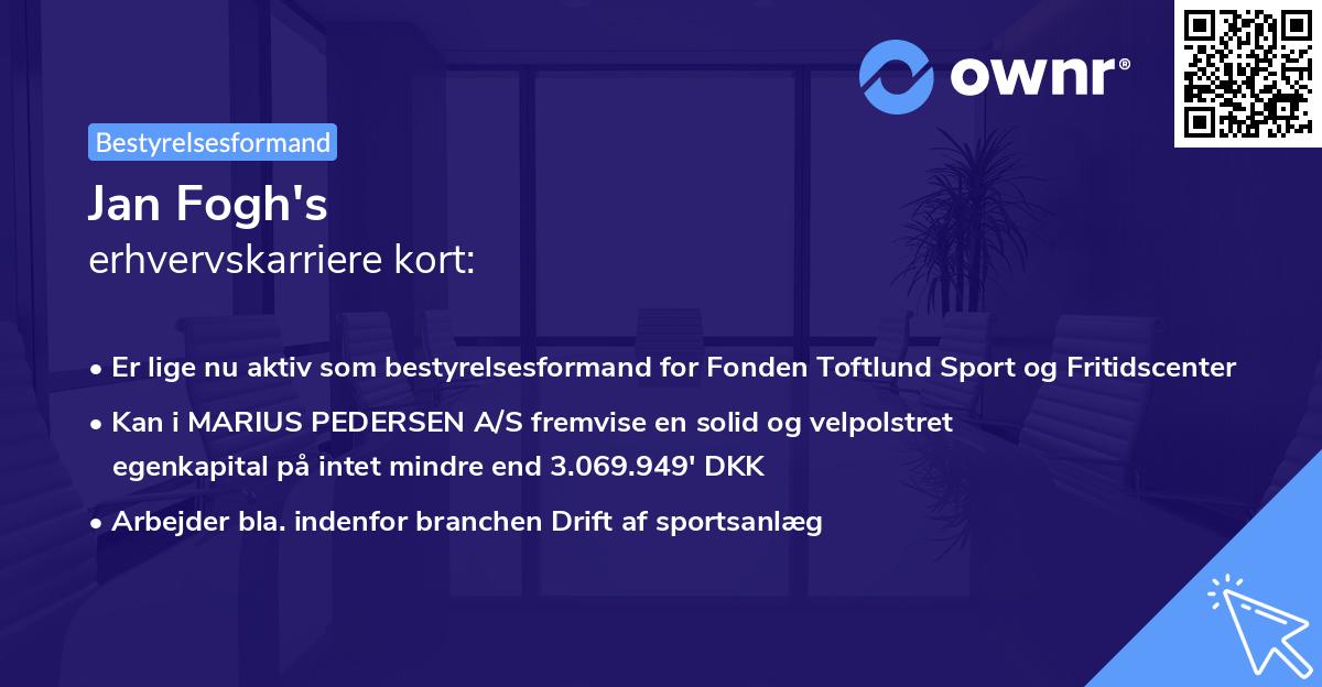 Jan Fogh's erhvervskarriere kort