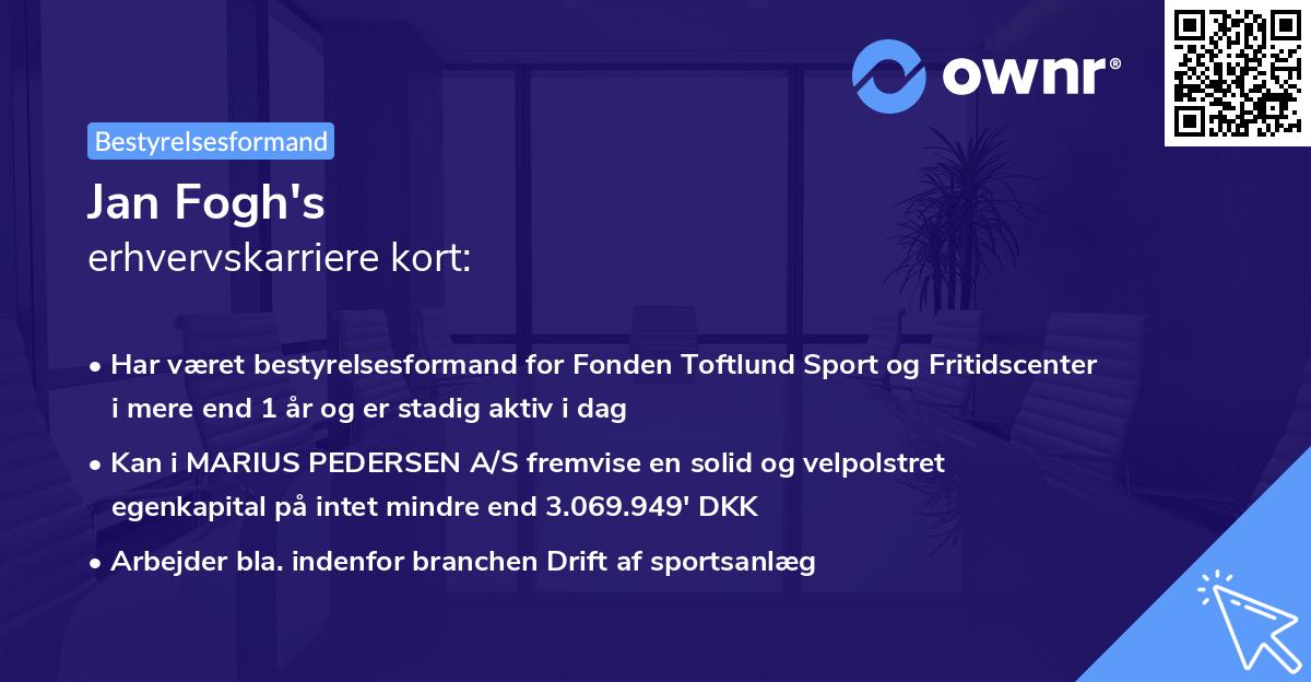 Jan Fogh's erhvervskarriere kort