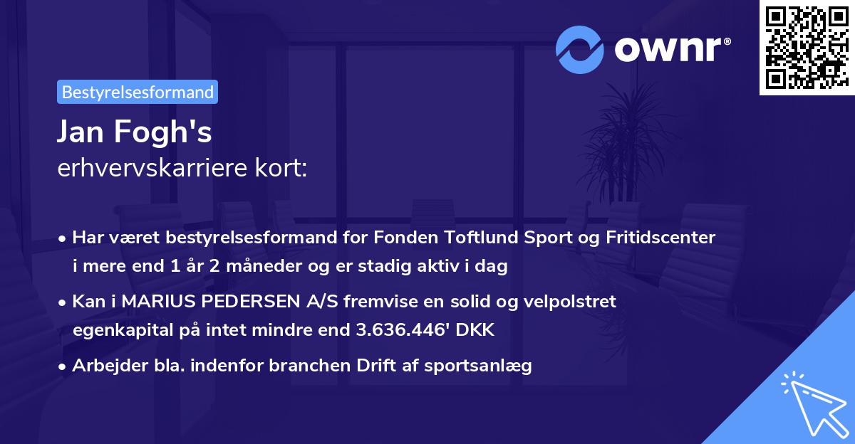 Jan Fogh's erhvervskarriere kort