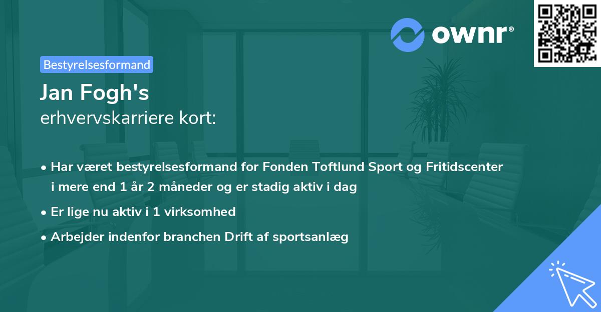 Jan Fogh's erhvervskarriere kort