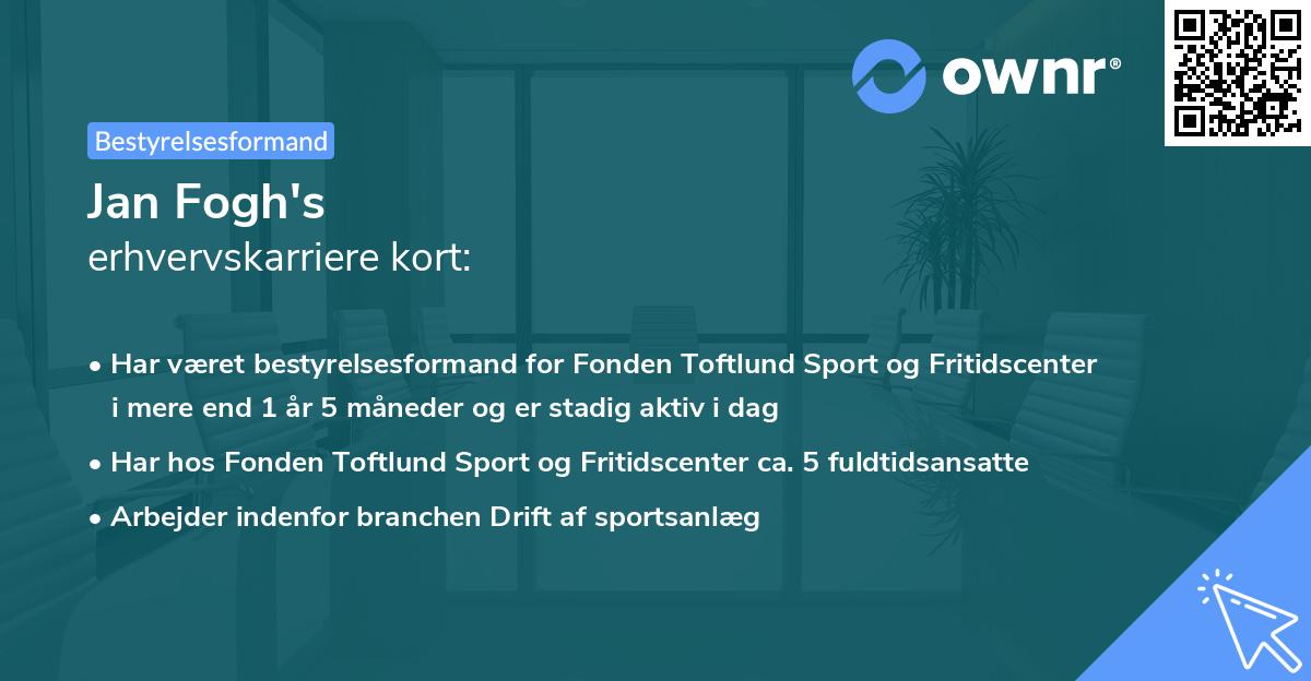 Jan Fogh's erhvervskarriere kort