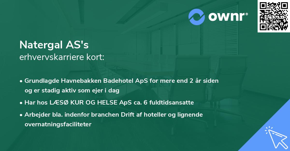 Natergal AS's erhvervskarriere kort