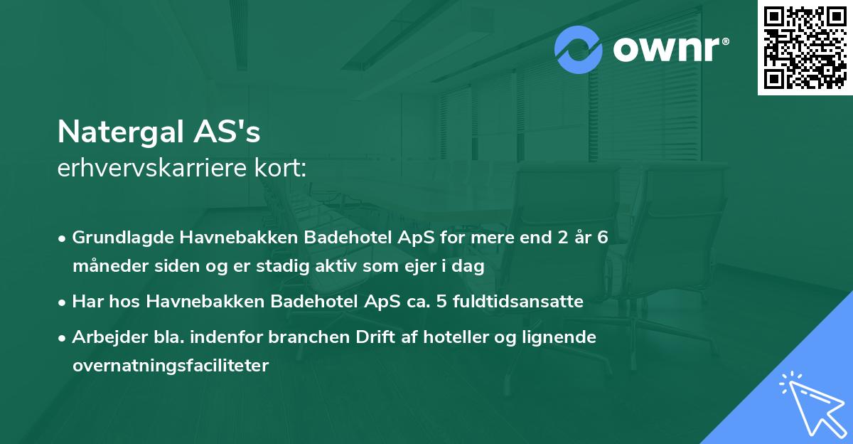 Natergal AS's erhvervskarriere kort