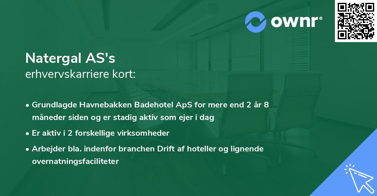 Natergal AS's erhvervskarriere kort