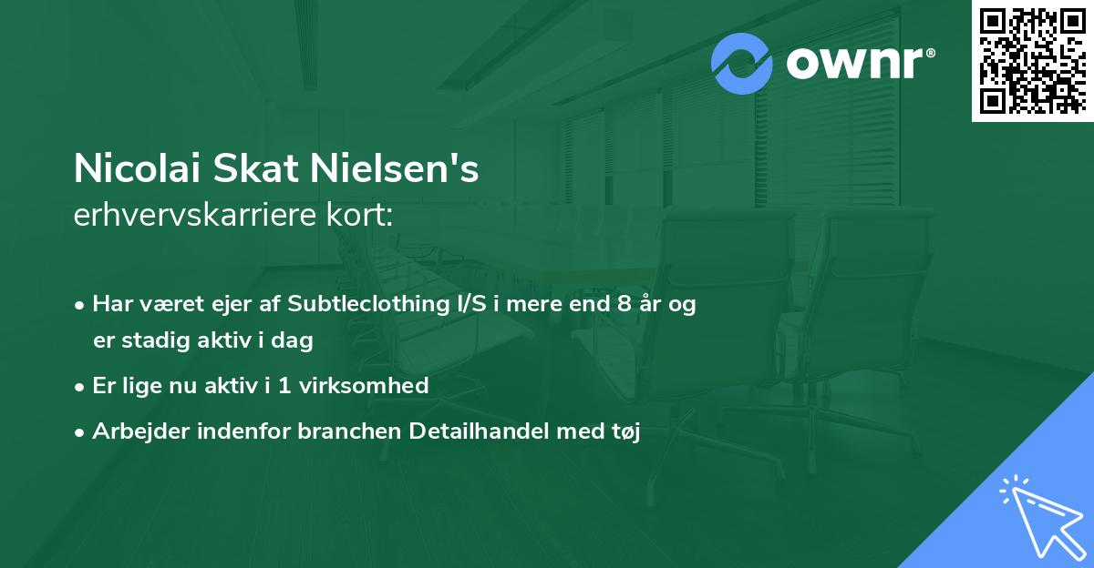 Nicolai Skat Nielsen's erhvervskarriere kort