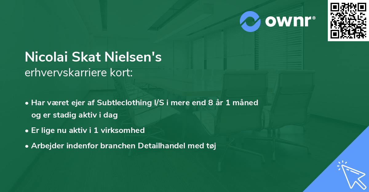 Nicolai Skat Nielsen's erhvervskarriere kort