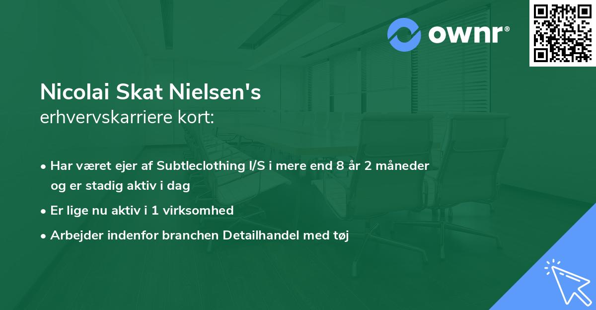 Nicolai Skat Nielsen's erhvervskarriere kort