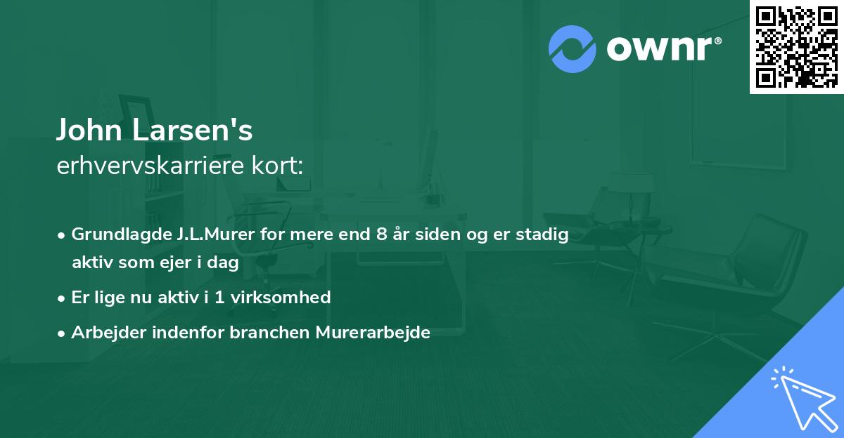 John Larsen's erhvervskarriere kort