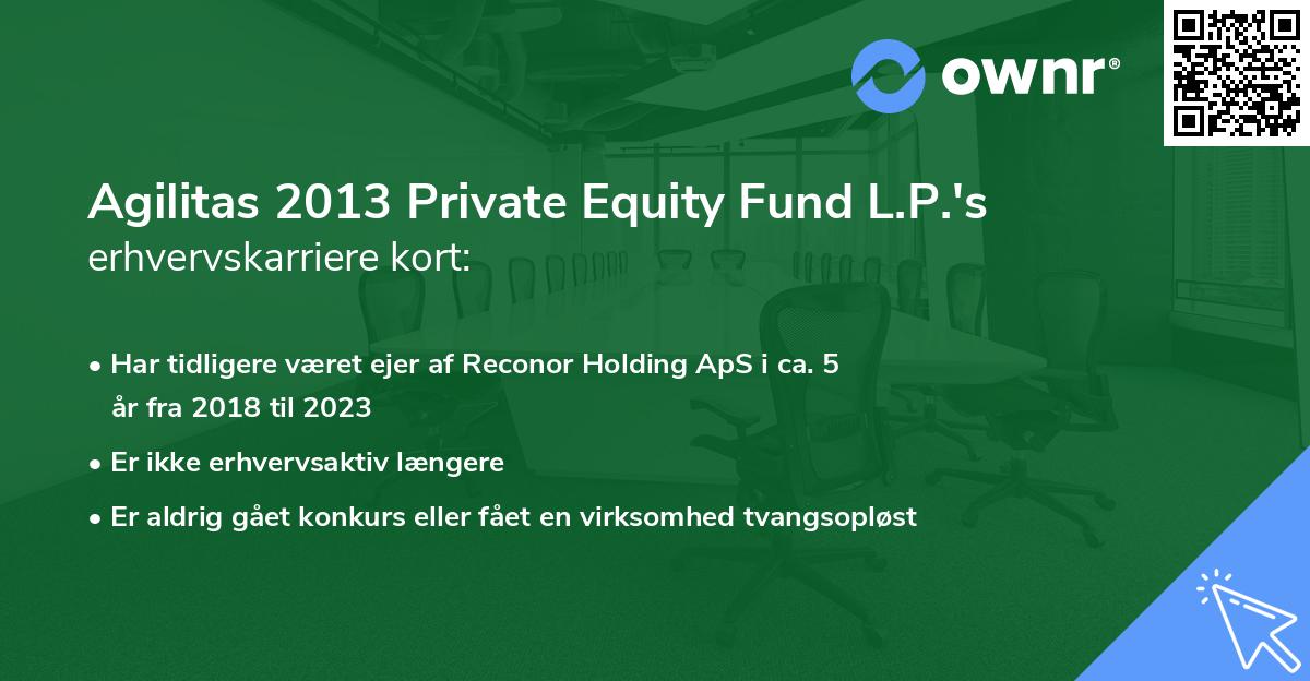 Agilitas 2013 Private Equity Fund L.P.'s erhvervskarriere kort